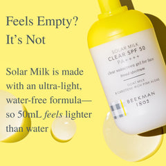 Beekman 1802 Solar Milk fragrance-free formula supports sensitive skin.