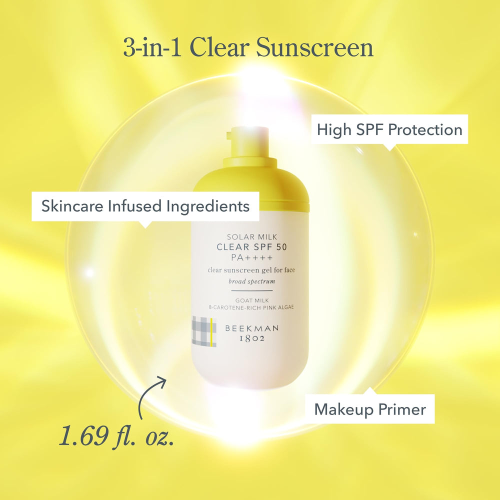 Beekman 1802 Solar Milk matte-finish look suitable under makeup.