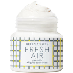 Beekman 1802 Whipped Body Cream Fresh Air jar delivering long-lasting hydration for soft skin.