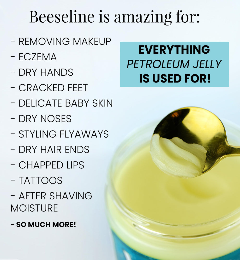 Beesaline Original applied to hands to soothe dry skin with breathable feel.