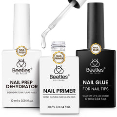 Beetles 9-in-1 gel nail glue bottle showing bonding capabilities for extensions