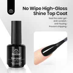 Beetles step-by-step application image from base coat to top coat.