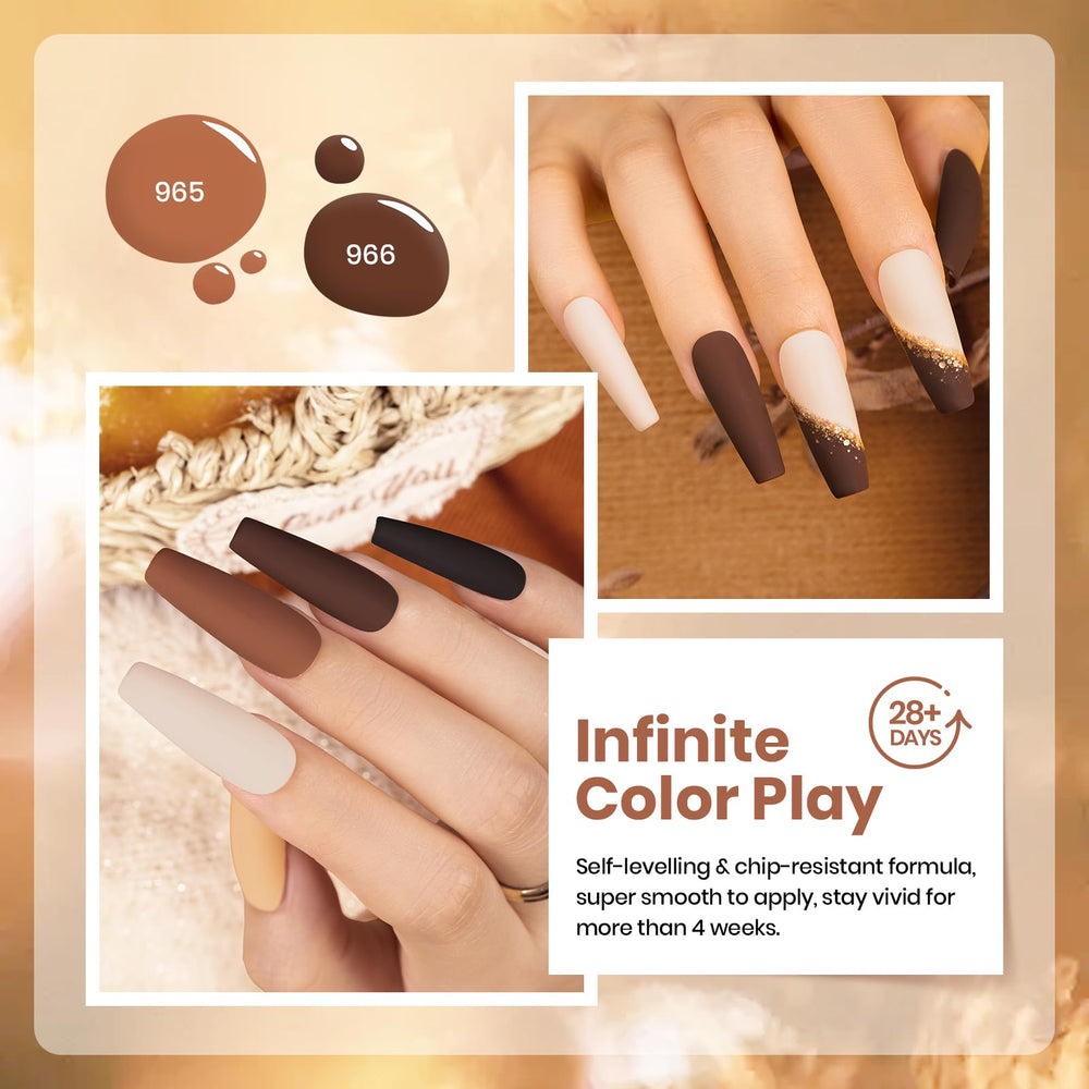 Beetles Brown Gel Polish curing under lamp enabling quick at-home manicures.