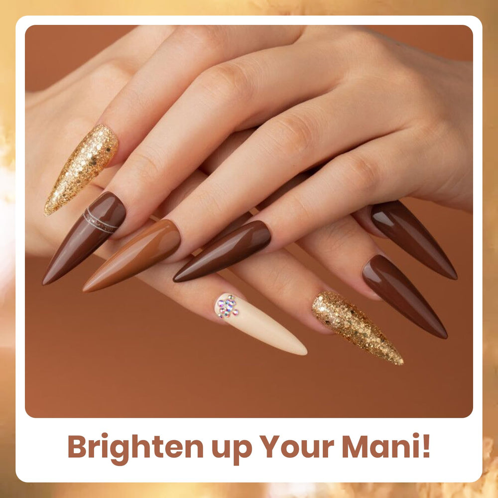 Beetles Brown Gel Polish packaged set ready for gifting and nail art lovers.