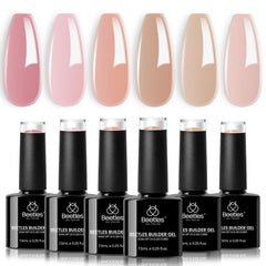 Beetles Builder Gel Set with six color options for versatile extensions.