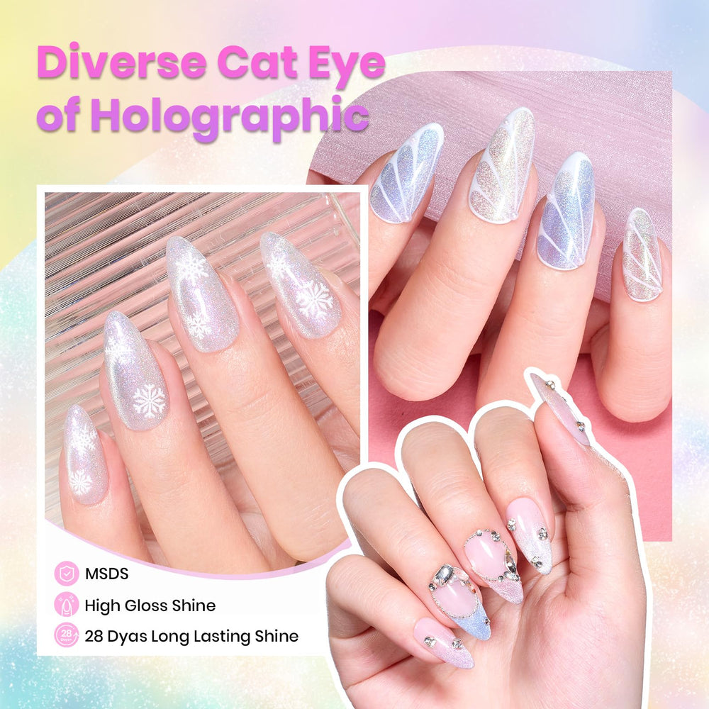 Beetles Cat Eye Chameleon effect magnet polish for dramatic nail art
