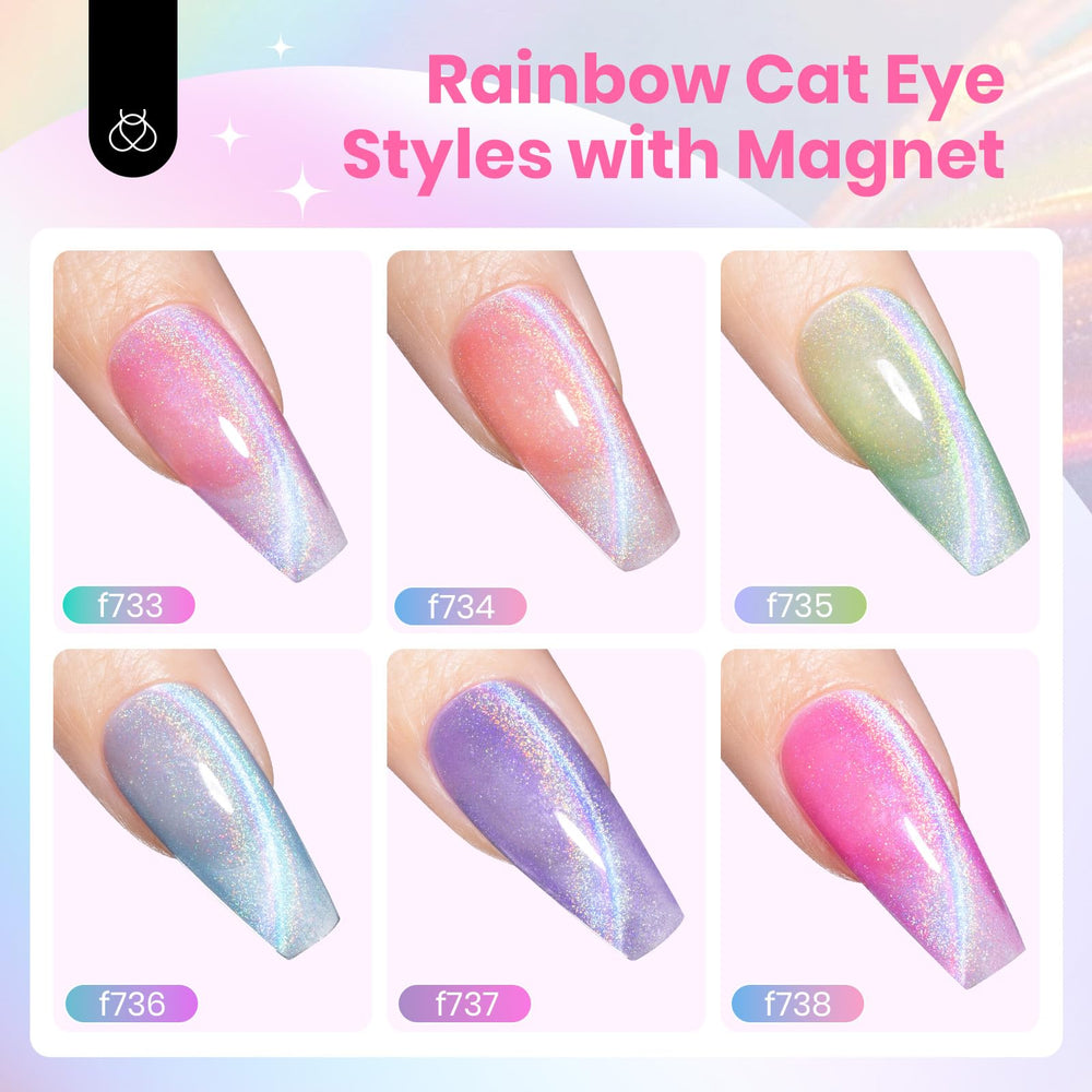 Beetles Cat Eye Gel bottle close-up with glossy finish