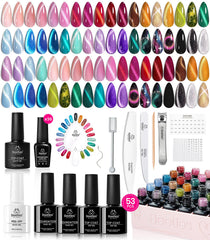 Beetles Cat Eye Gel Nail Polish Set shows 36 colors for DIY manicures