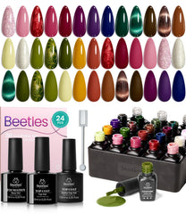 Beetles Cat Eye Set: 20 colors for at-home manicures with cat eye effects.