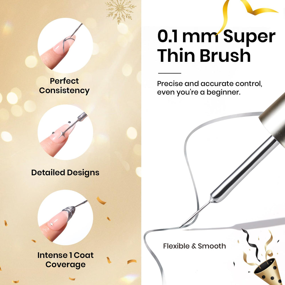Beetles chrome-finish application demonstrates sleek 3D shine for nails.