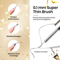 Beetles chrome-finish application demonstrates sleek 3D shine for nails.