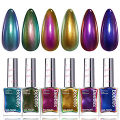 Beetles Chrome Nail Polish Set in Chameleon Ember colors for dazzling autumn nails.