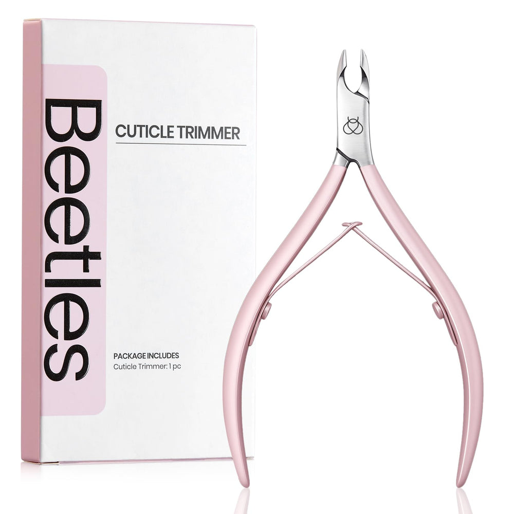 Beetles Cuticle Trimmer cuticle remover application guides precise trimming along the line.