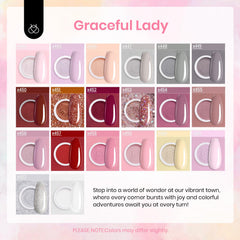 Beetles 20-color palette swatches for nude, pink, gray, and glitter looks