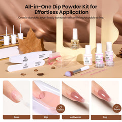 Beetles Espresso Glow tones blend brown nude with sparkle for versatile French nail art.