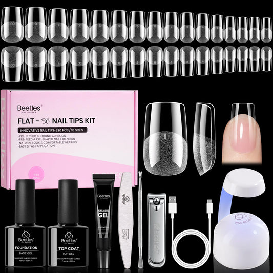 Beetles Flat‑X Almond Nail Tips offer flush fit and comfort on natural nails