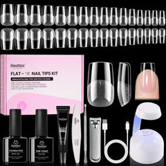 Beetles Flat‑X Almond Nail Tips offer flush fit and comfort on natural nails