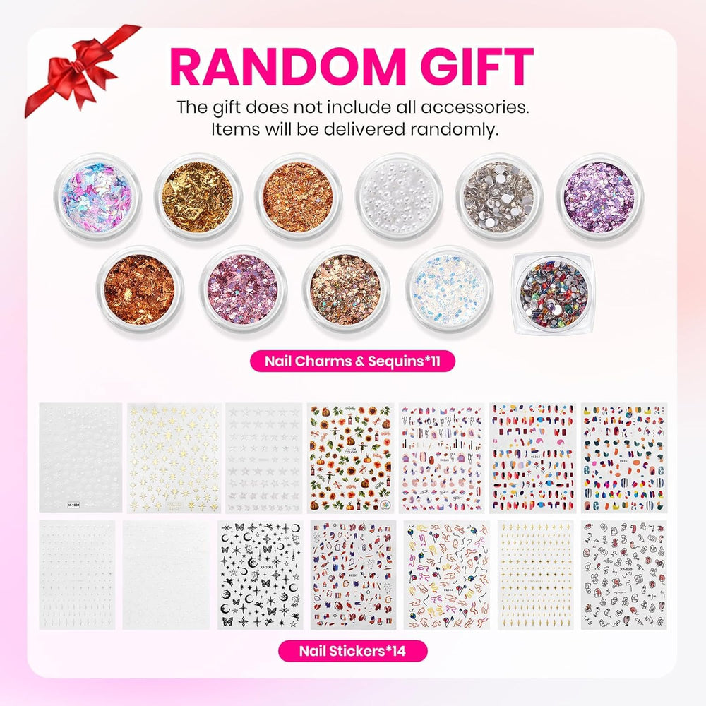 Beetles french stickers and nail gems for quick nail art accents.