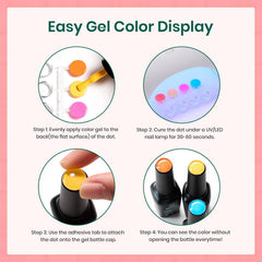Beetles fruit bubbles nails in blue, green, pink for playful looks.