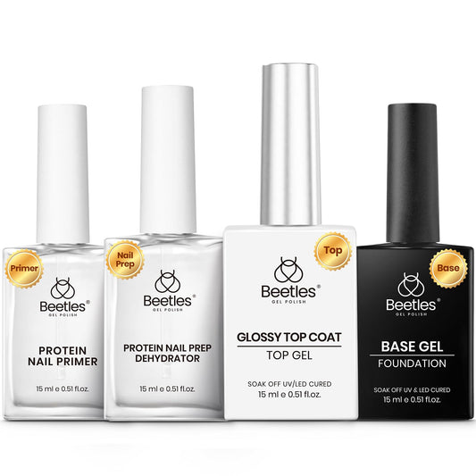 Beetles gel base coat set closeup showing smooth application and shine
