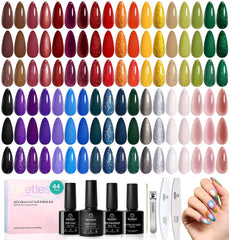 Beetles Gel Nail Kit 36 colors swatches show vibrant finishes for DIY nails