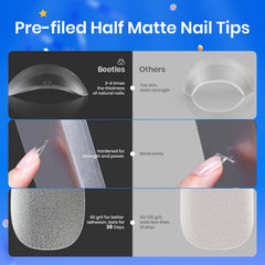 Beetles Etch-X almond tips 12 sizes; versatile for custom extensions.