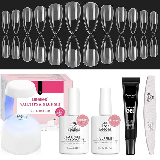 Beetles Gel Nail Kit primer and dehydrator bottles for clean nail prep and adhesion