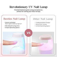 Beetles Gel Nail Kit 600 medium almond tips for precise sizing.