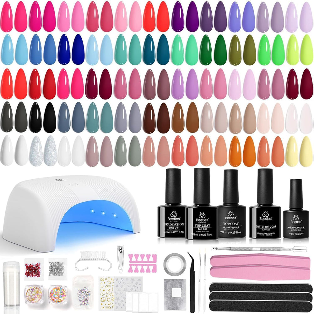 Beetles gel nail polish kit with UV light for at-home manicure