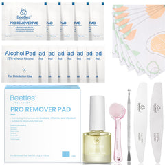 Beetles Gel Nail Polish Remover Kit pro pads for fast removal at home.