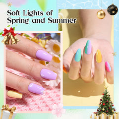 Beetles Seasons Impressions color palette shows bold greens, pinks, and blues for versatile looks