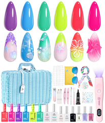 Beetles Gel Nail Polish Set with mini LED lamp in purple for at-home salon results