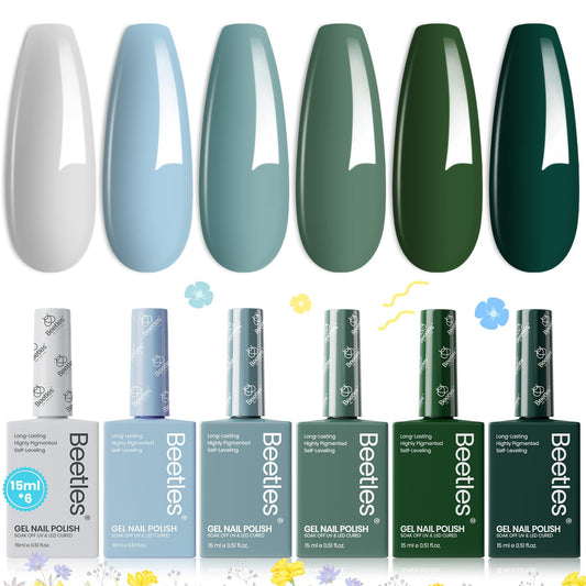 Beetles Misty Gray gel polish for natural glossy manicure.