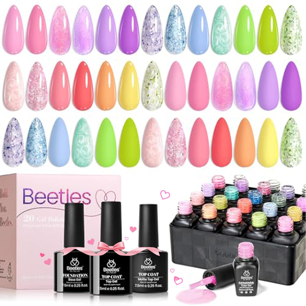 Beetles Gel Polish Set pastel palette swatches for versatile nail art