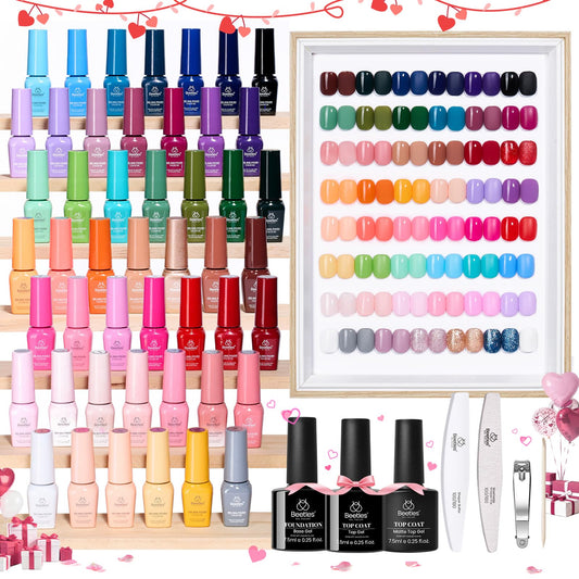 Beetles Gel Polish 48-color palette for versatile nail art at home.