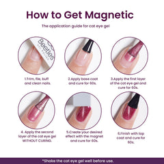 Champagne to burgundy tones provide elegant shimmer before curing.