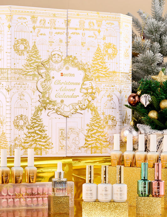 Beetles Gel Polish Gilded Boutique Advent Calendar cover with festive luxury