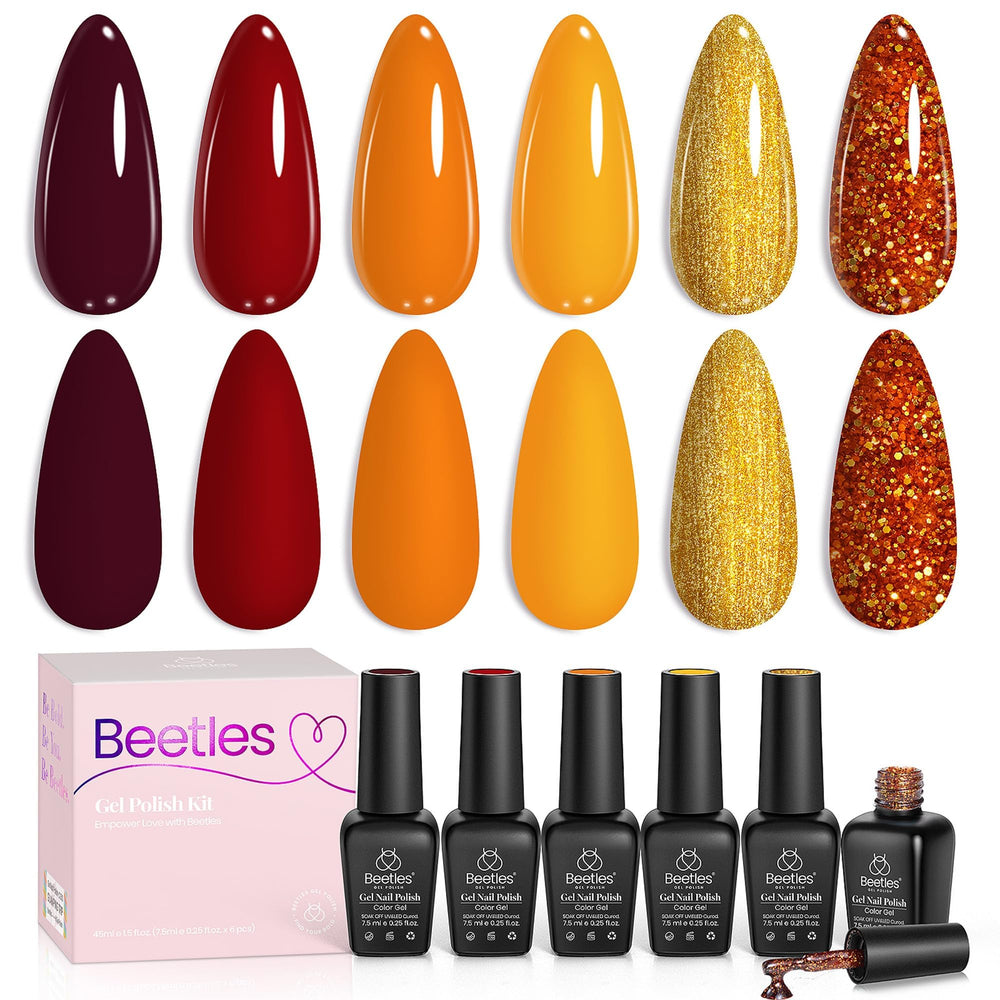 Beetles Golden Blessing bottles display warm autumn hues for easy at-home nails