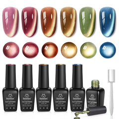 Beetles Gel Polish Golden Mirage Cat Eye collection swatches show autumn hues