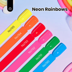 Beetles Gel Polish neon rainbow red bottle captures bold color with durable finish.