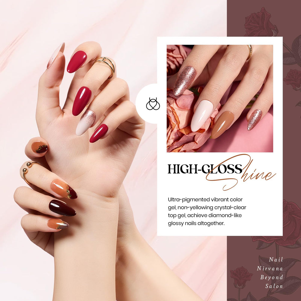 Beetles Gel Polish red nude pink shades for versatile manicures.