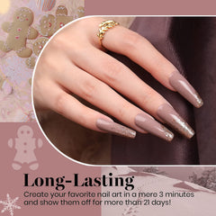 Beetles Gel Polish Set with burgundy and champagne gold swatches for sophisticated holiday nails