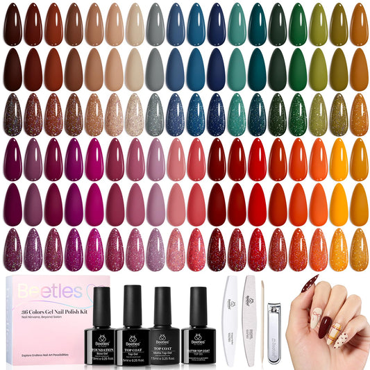 Beetles Gel Polish Waltz of Leaves bottle pour shows rich seasonal tones for nails