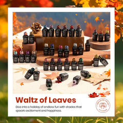Beetles Gel Polish Waltz of Leaves closeup reveals smooth application in progress