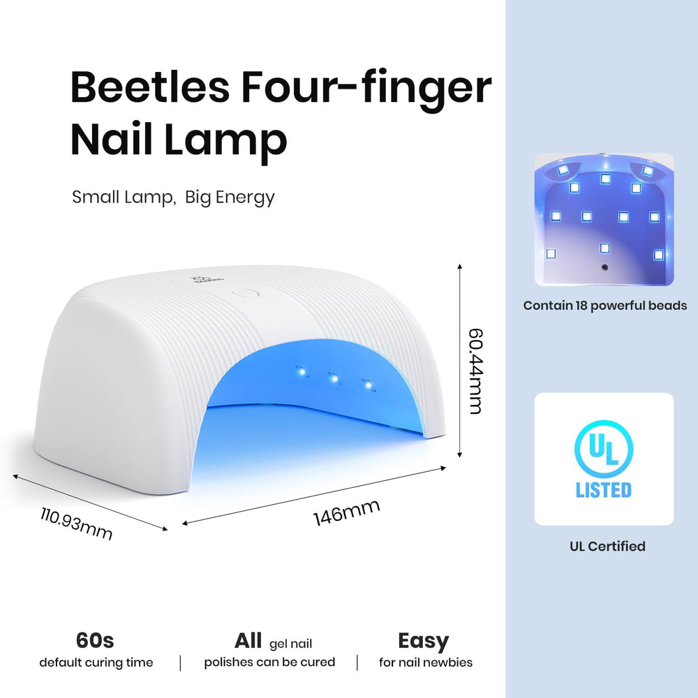 Beetles Gel Polish UV LED Nail Lamp side view shows compact profile ideal for small desks.