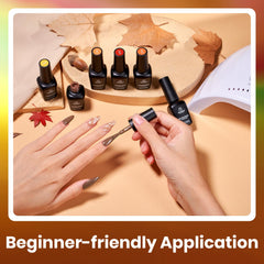 Beetles gift box containing fall gel polish set, ready for gifting.