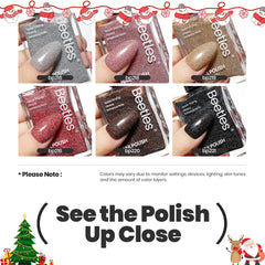 Beetles Glitter Nail Polish Set black bottle delivers dramatic depth and shine.