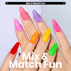 Beetles Glitter Neon Nail Polish Set electric blue swatch with glitter for statement looks
