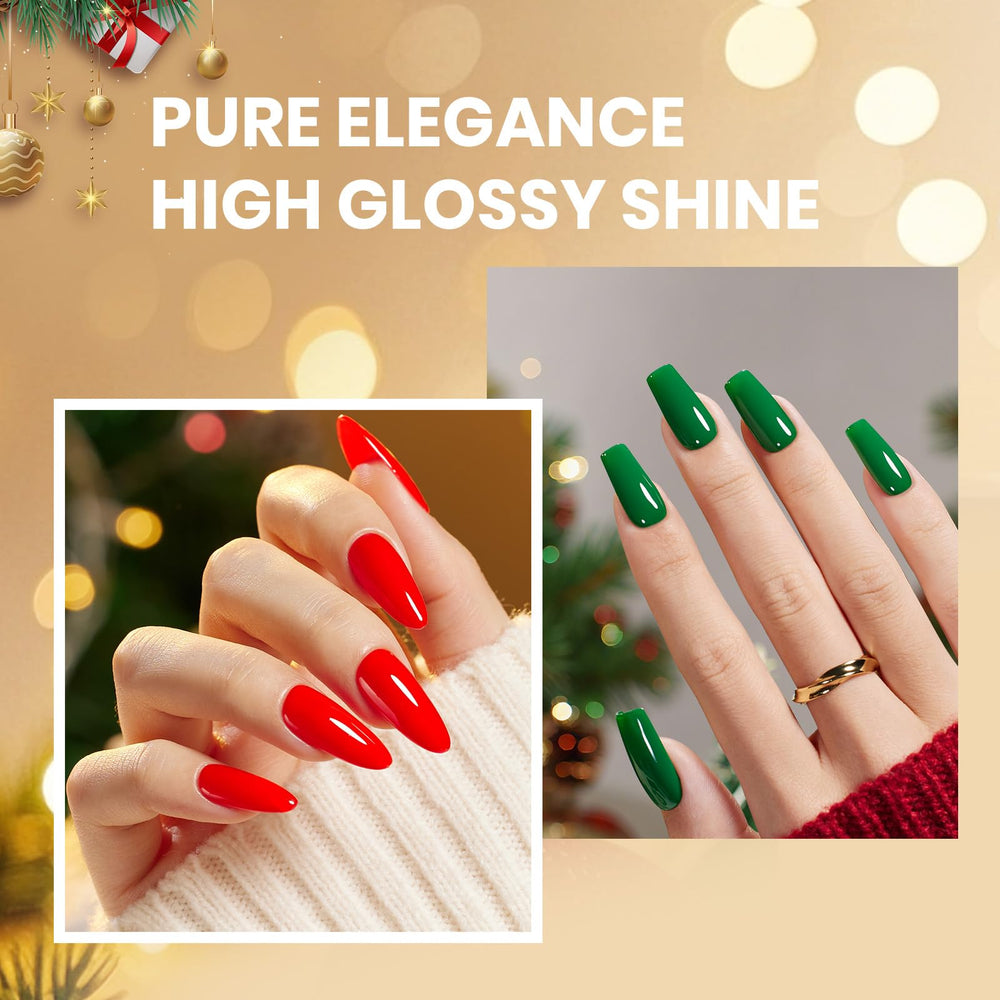 Beetles gel polish bottles in green and red, for easy at-home manicures.