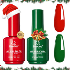 Beetles Green & Red Gel Polish Set packaging, ideal for gifting occasions.